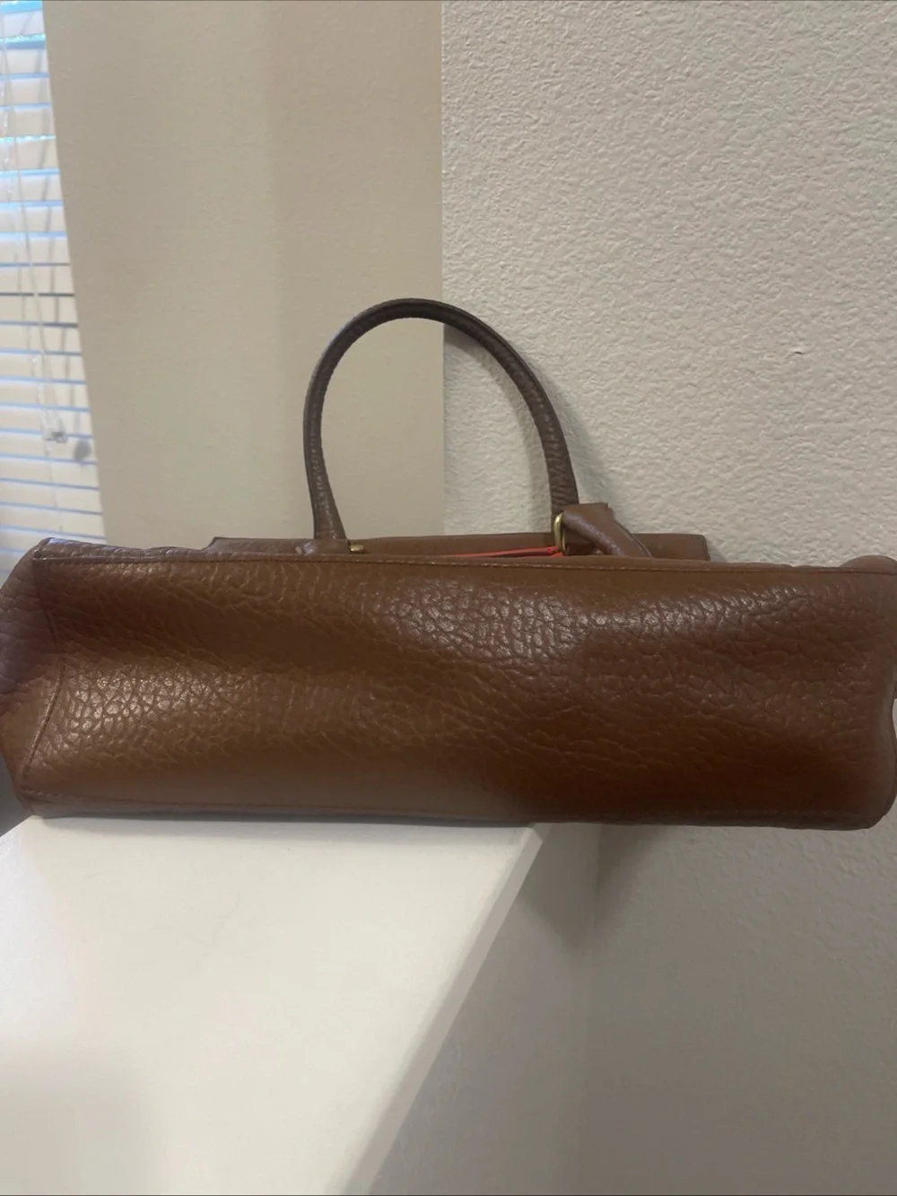 Coach Legacy Candace Medium Carryall Pebbled Brown Leather Red Tassel #19926